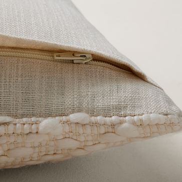 Soft Corded Bobble Pillow Cover, 18"x18", Natural Canvas - Image 3