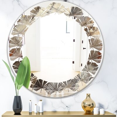 Fire and Ice Minerals III Leaves Modern Frameless Wall Mirror - Image 0