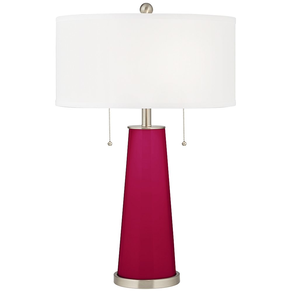 Color Plus Peggy 29 3/4" French Burgundy Red Glass Table Lamp - Image 0