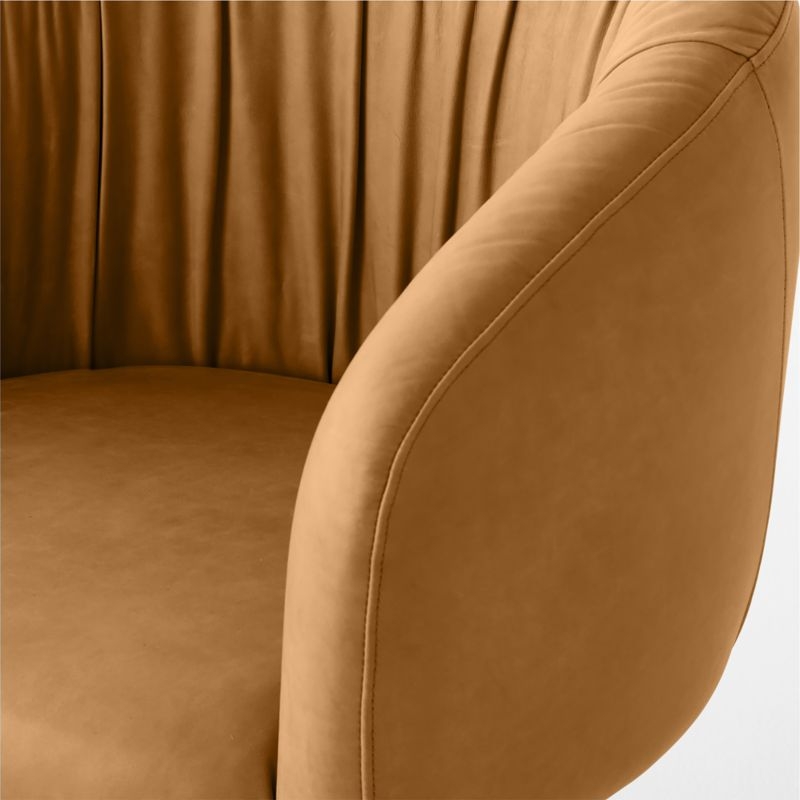 Saroy Brown Leather Office Chair - Image 5