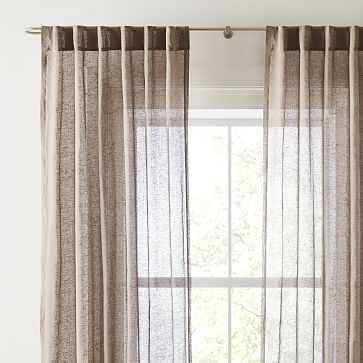 Sheer European Linen Curtain, 48"x84", Mocha - Image 3