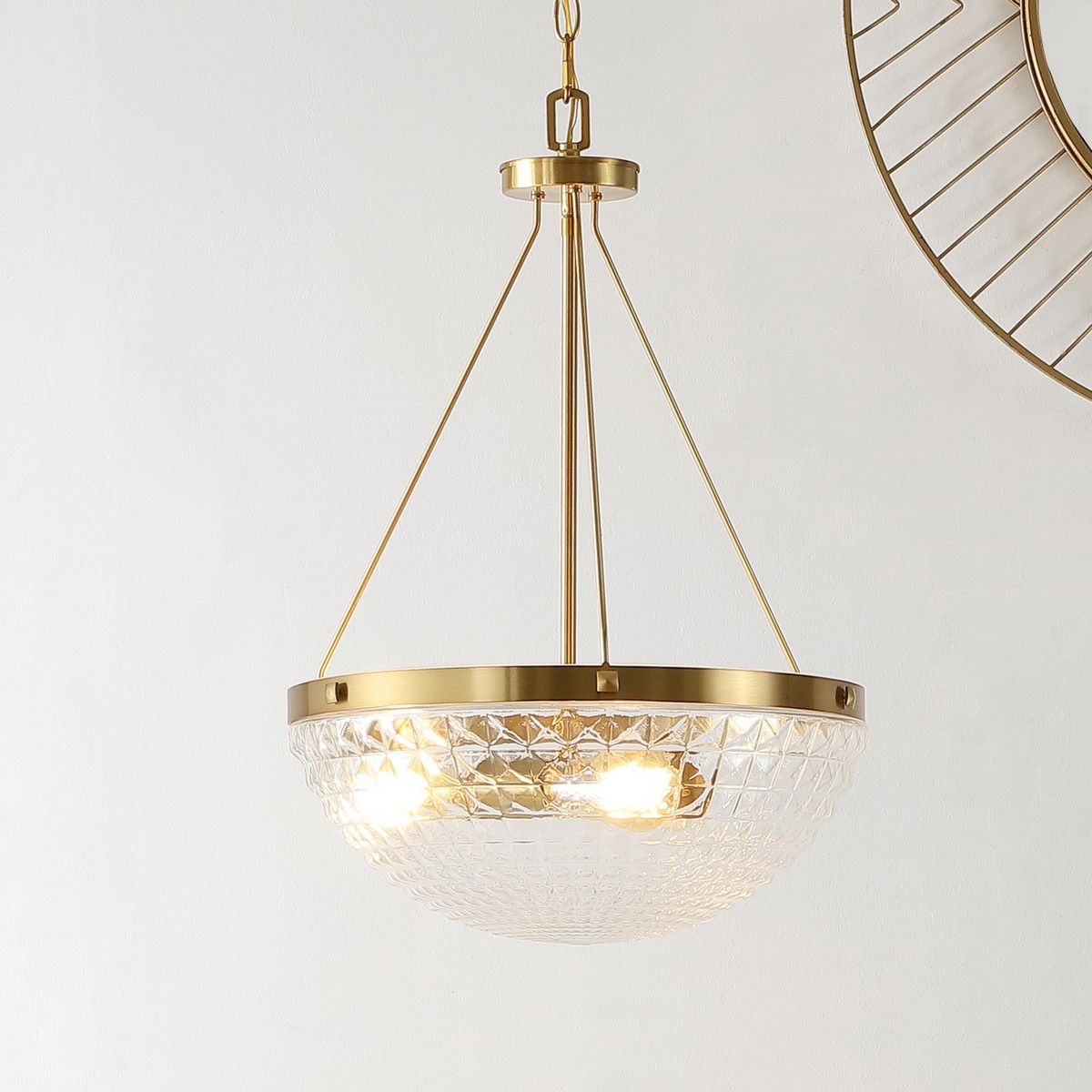 Thorin 3Lt 16.5 Inch Pendant - Brass - Safavieh - Image 3