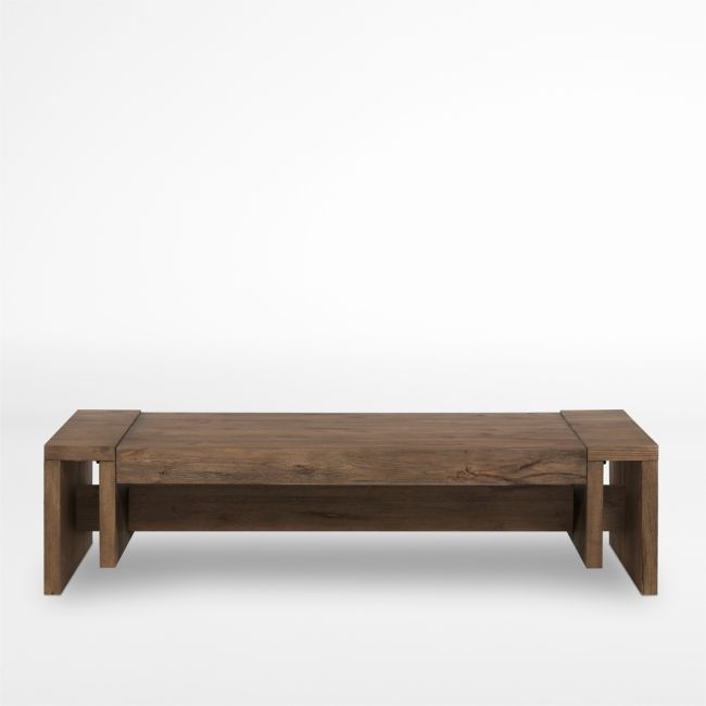 Cleave Brown Oak Wood 60" Rectangular Coffee Table - Image 0
