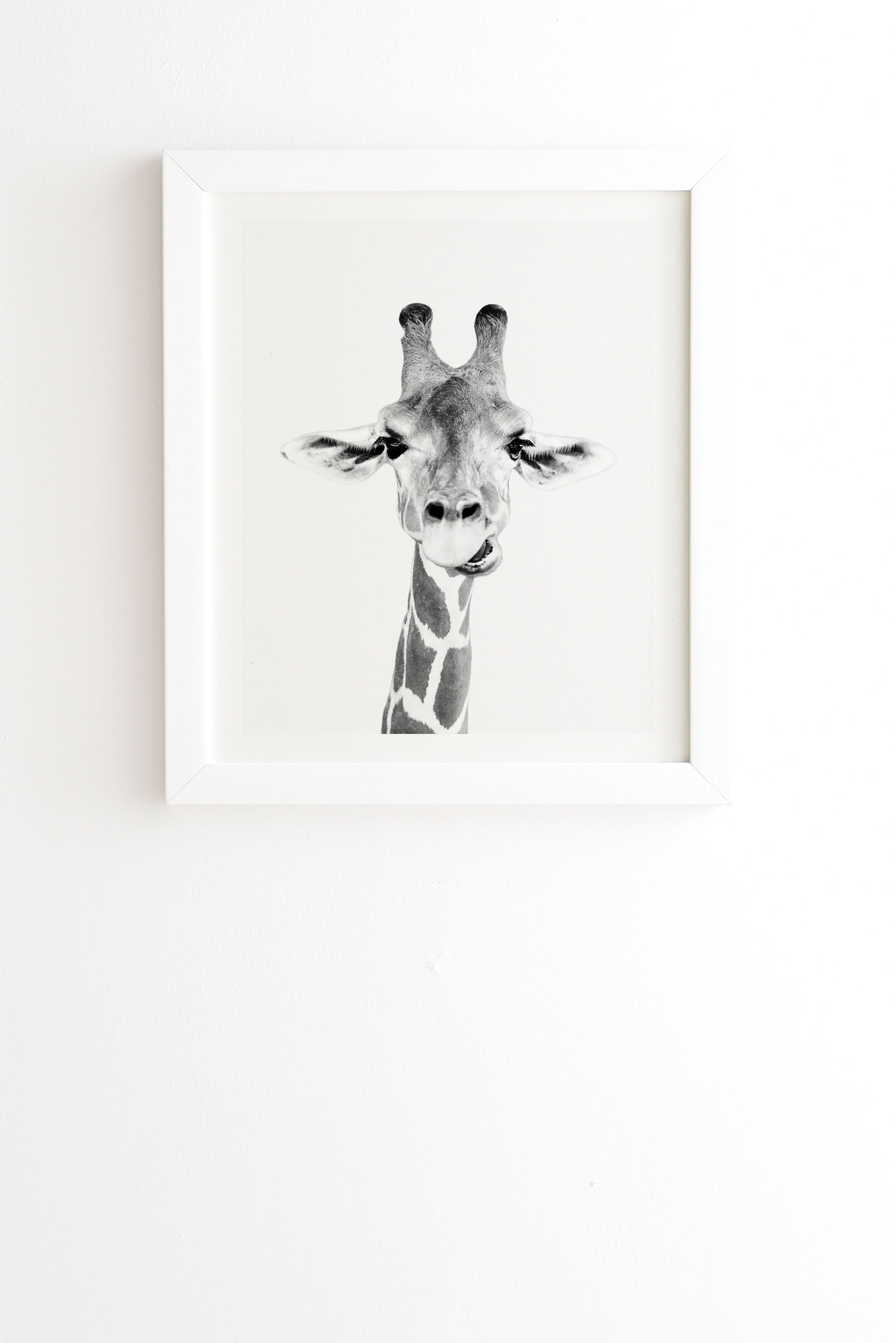Happy Giraffe by Sisi and Seb - Framed Wall Art Basic White 20" x 20" - Image 0