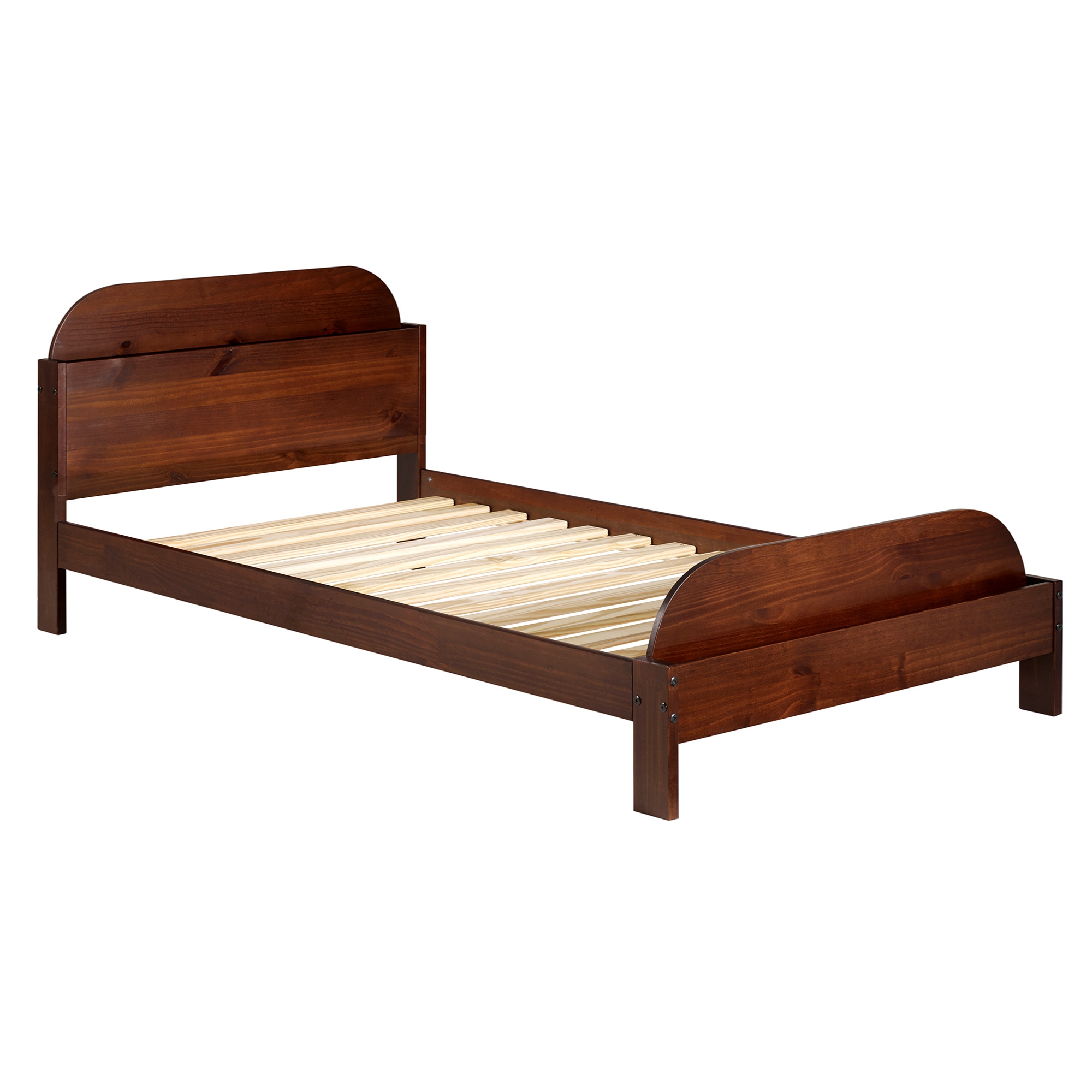 Naples Solid Wood Twin Bookcase Bed - Walnut - Image 2