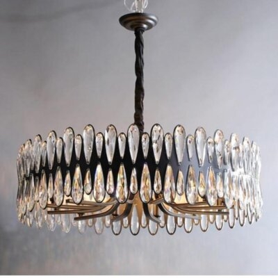 New Beautiful Black Round Crystal Chandelier - Image 0