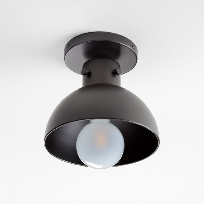 Dakota Black Flush Mount Light with Small Black Dome 7.5" - Image 2