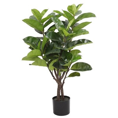 Artificial Flowers and Plants Rubber Tree in Pot - Image 0