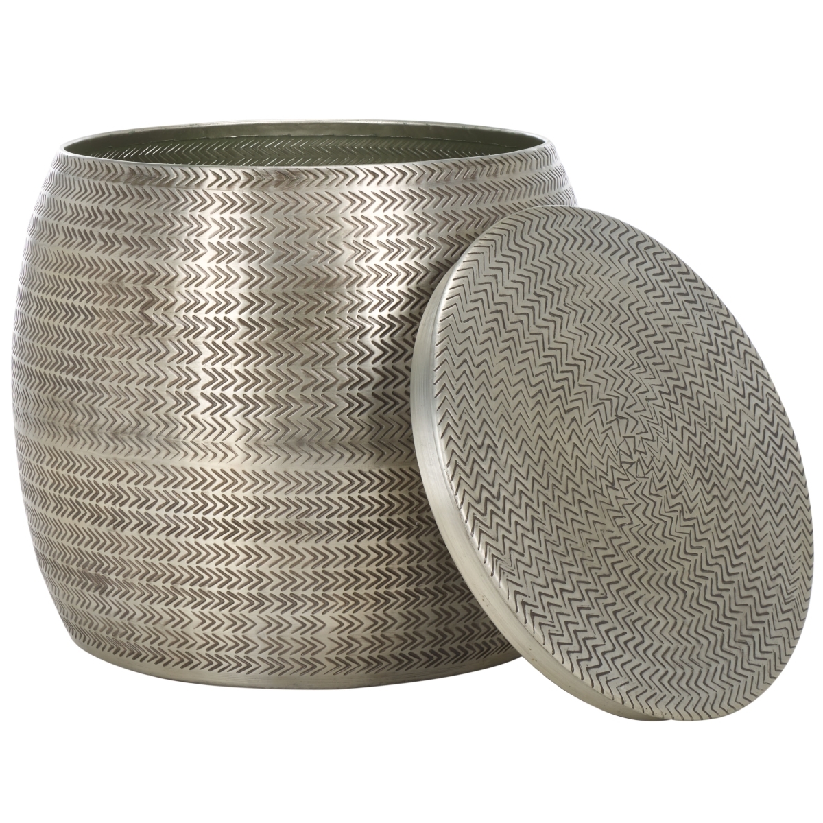 Apoline Side Table With Storage - Antique Silver - Safavieh - Image 6