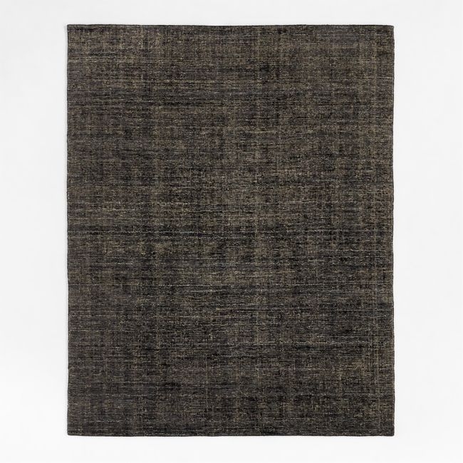 Whistler Viscose and Jute Blend Distressed Charcoal Black Area Rug 6'x9' - Image 0