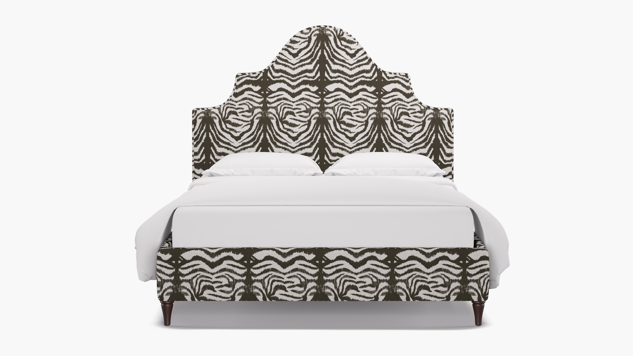 Statement Bed, Zebra, Espresso Decorative Tapered Leg, Twin - Image 0