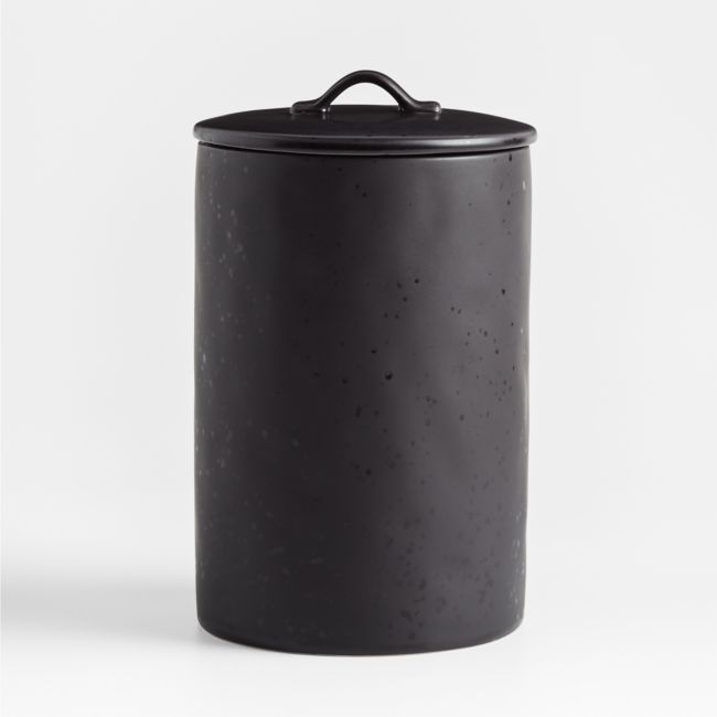 Marin Extra-Large Matte Black Stoneware Canister - Image 0
