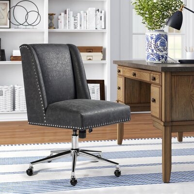 Modern Mid-back Pu Upholstered Computer Desk Chair - Image 0