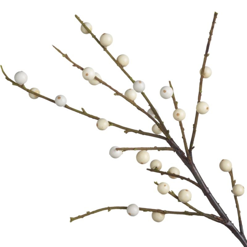 Faux Ilex White Berry Stem Branch 39" - Image 6