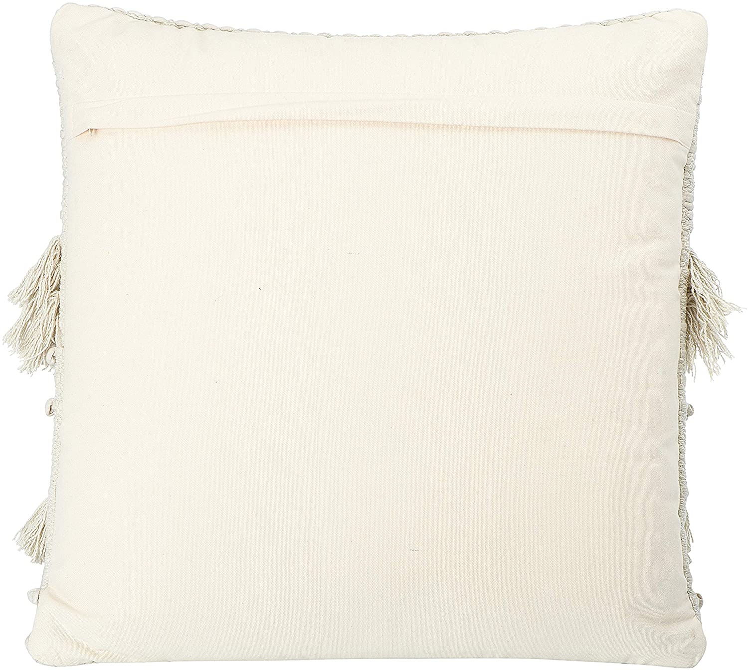 Textured Fringe Throw Pillow, Cream, 20" x 20" - Image 4