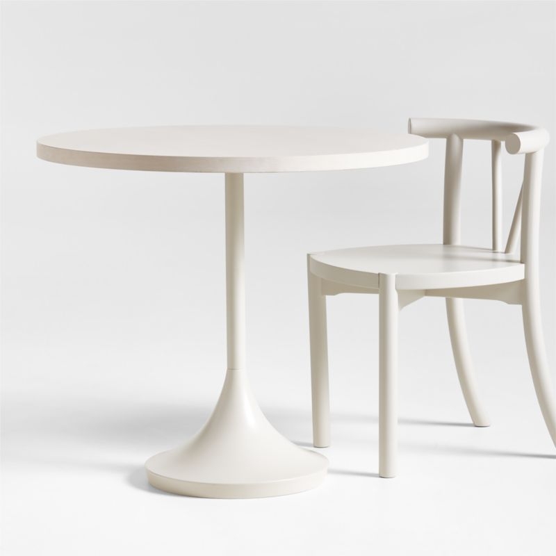 Emme Whitewashed Wood and Cozy Grey Metal 26'' Round Kids Play Table - Image 3