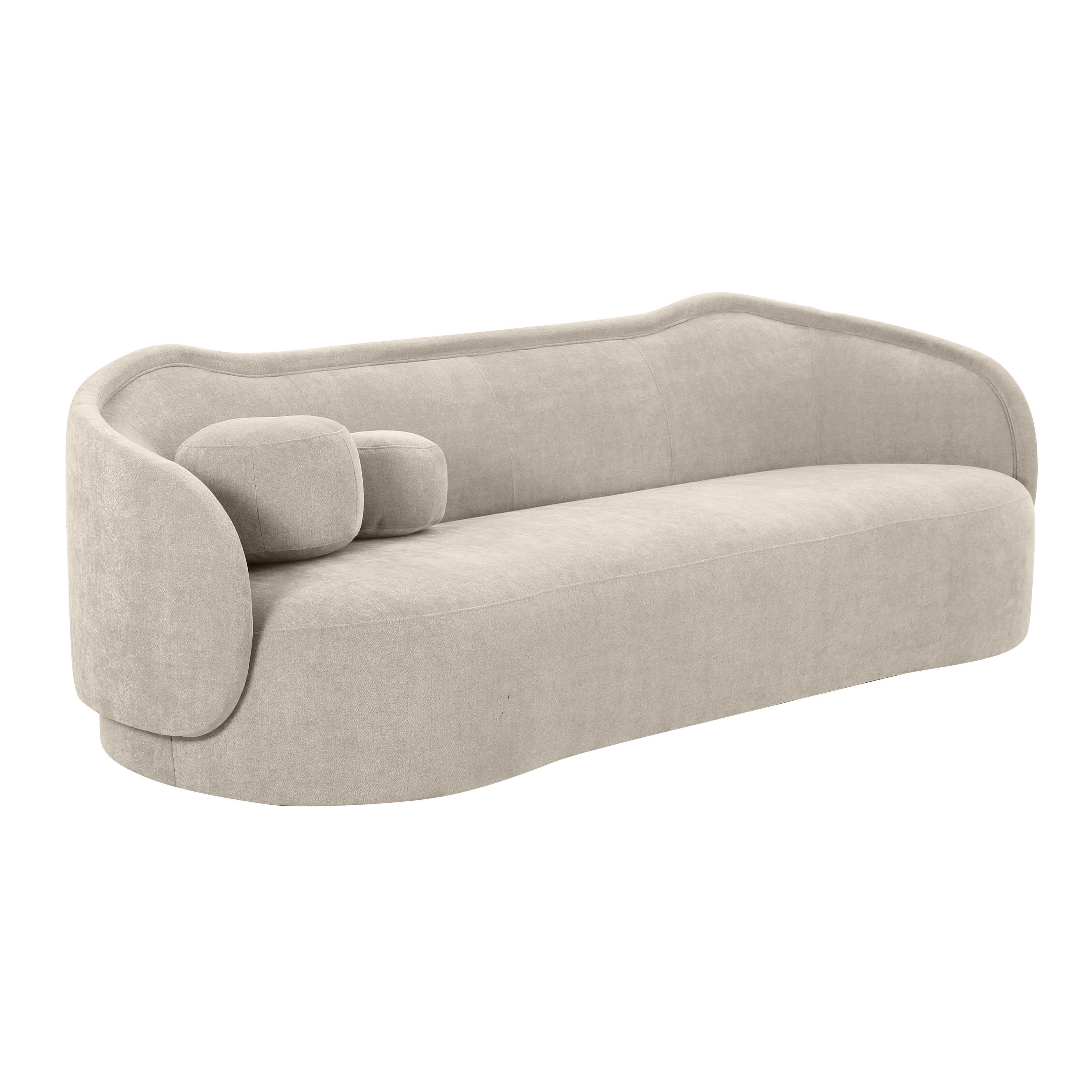Circe Taupe Textured Velvet Sofa - Image 0