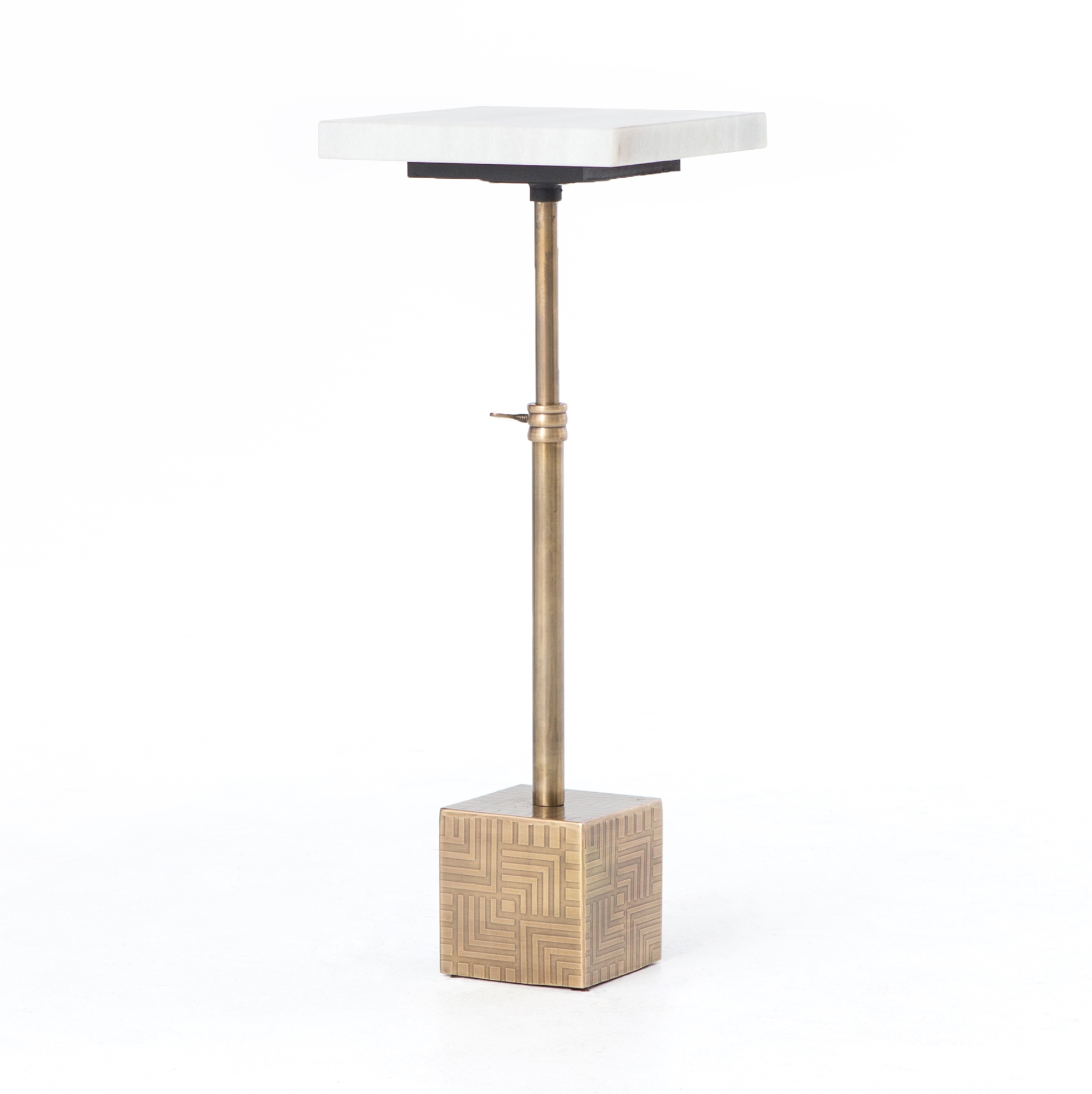 Sirius Adjustable Accent Table - White Marble - Image 0