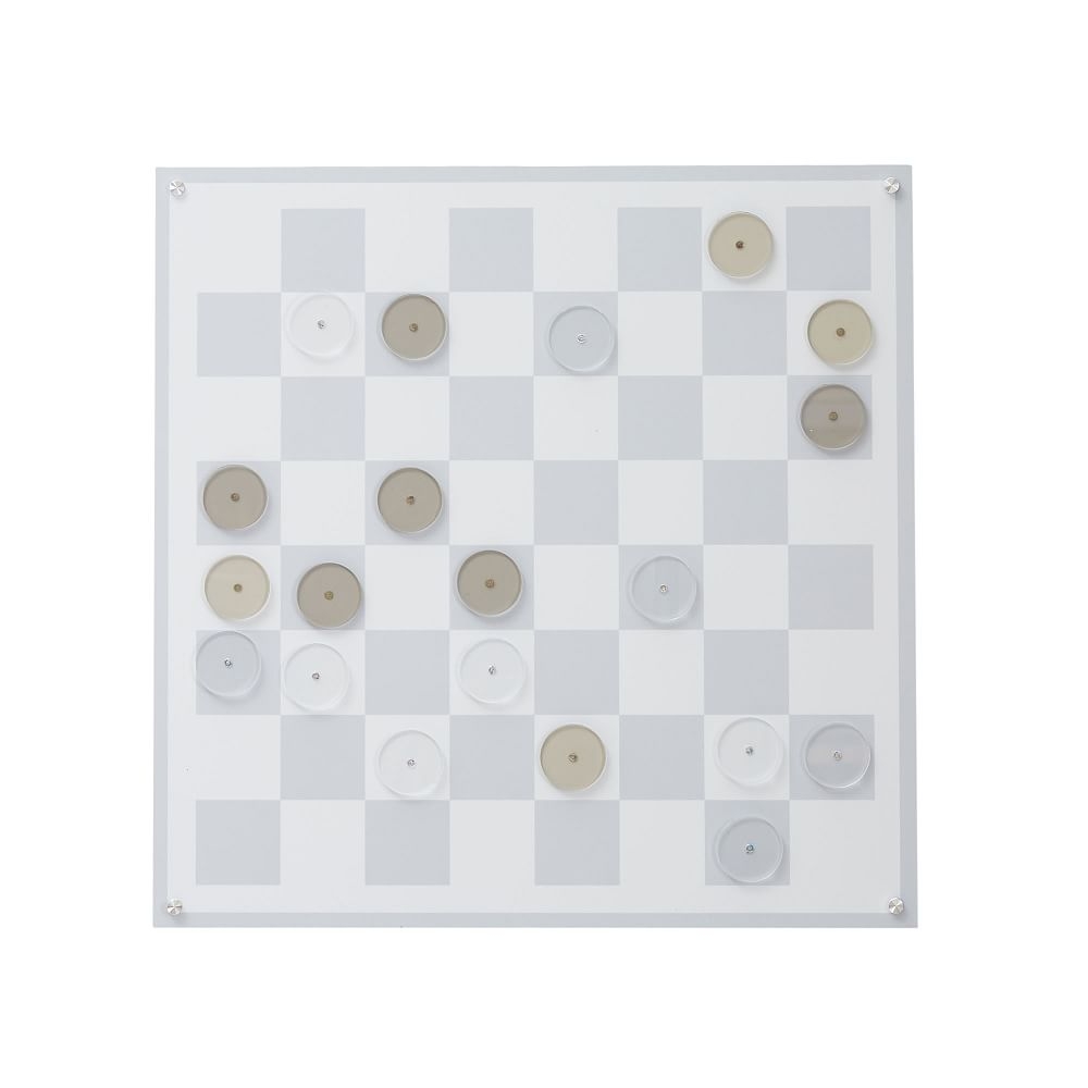 Wall Mounted Magnetic Checkers, Gray - Image 0