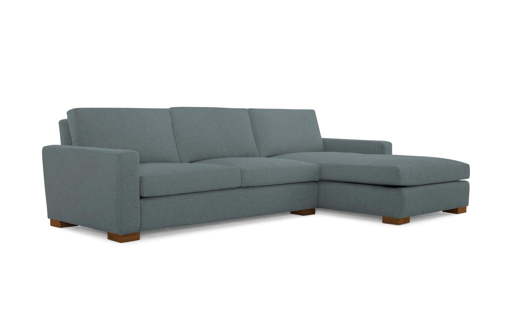 Contemporary Anton Sectional - Bungalow Slate - Mocha - Right - Blue - Image 1
