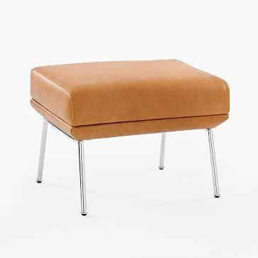 Austin Leather Armchair & Ottoman Set - Image 3