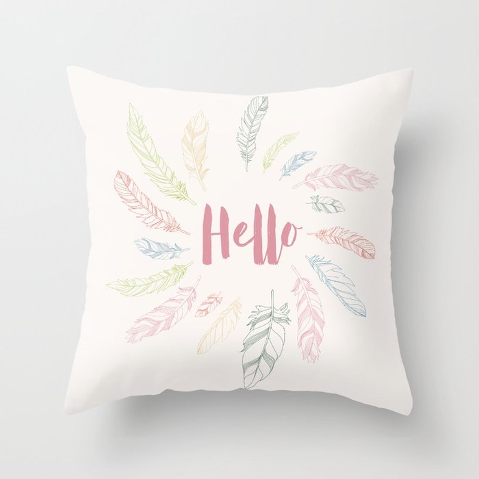 Hello V2 Throw Pillow by 83 Oranges Modern Bohemian Prints - Cover (16" x 16") With Pillow Insert - Indoor Pillow - Image 0