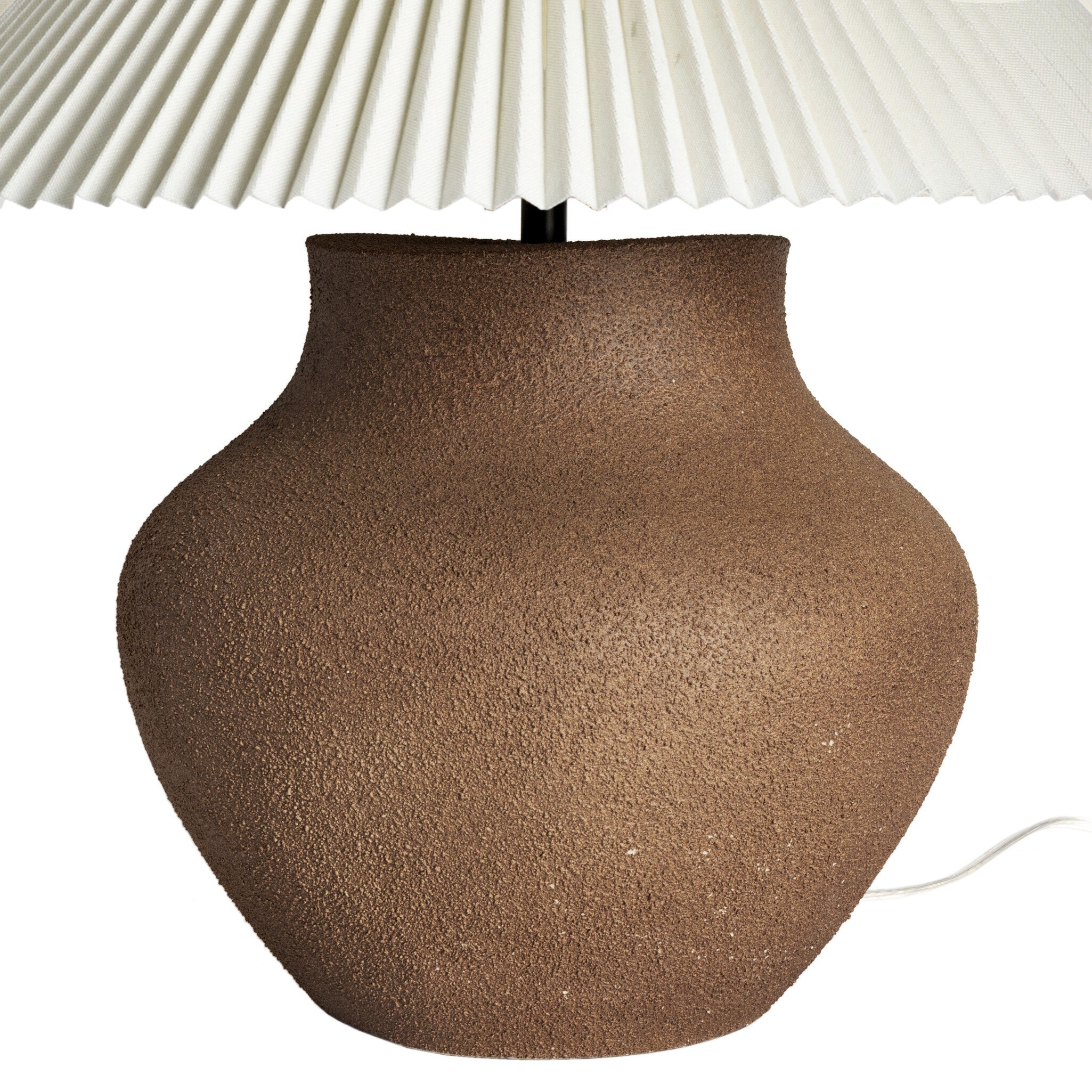 Parma Pleated Table Lamp - Textured Dark Sand Porcelain - Image 5