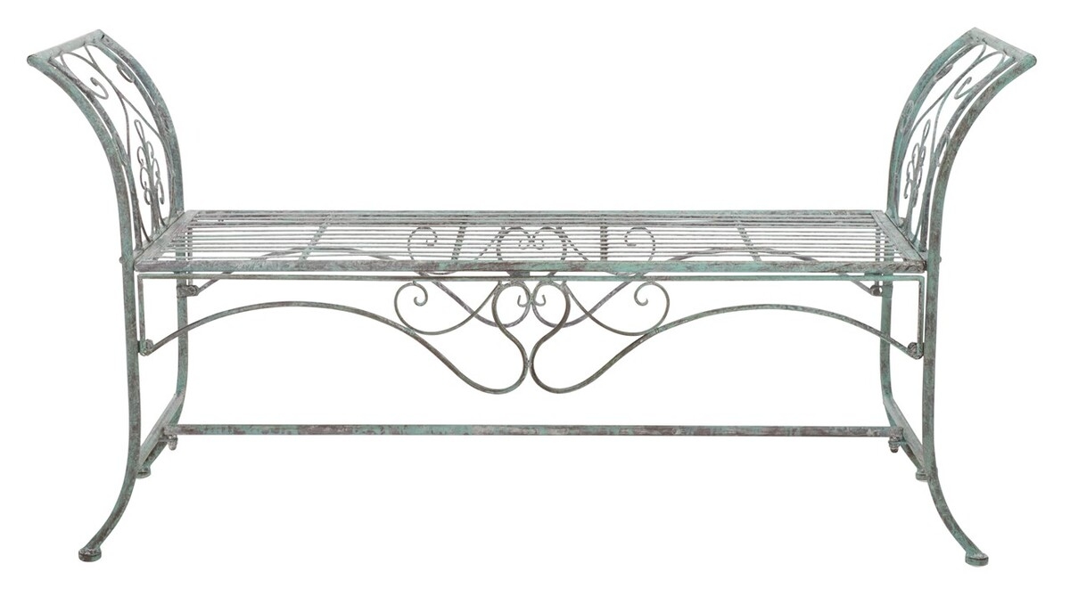 Adina Bench - Antique Dark Green - Safavieh - Image 0