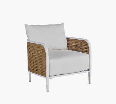 Berengar Lounge Chair Cushion, Sunbrella(R) - Outdoor Linen; Navy - Image 5