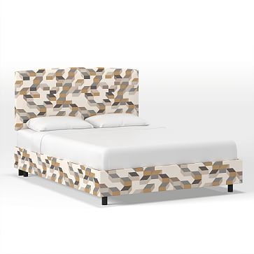 Skyline Upholstered Bed, Queen, Twill, Stone - Image 1