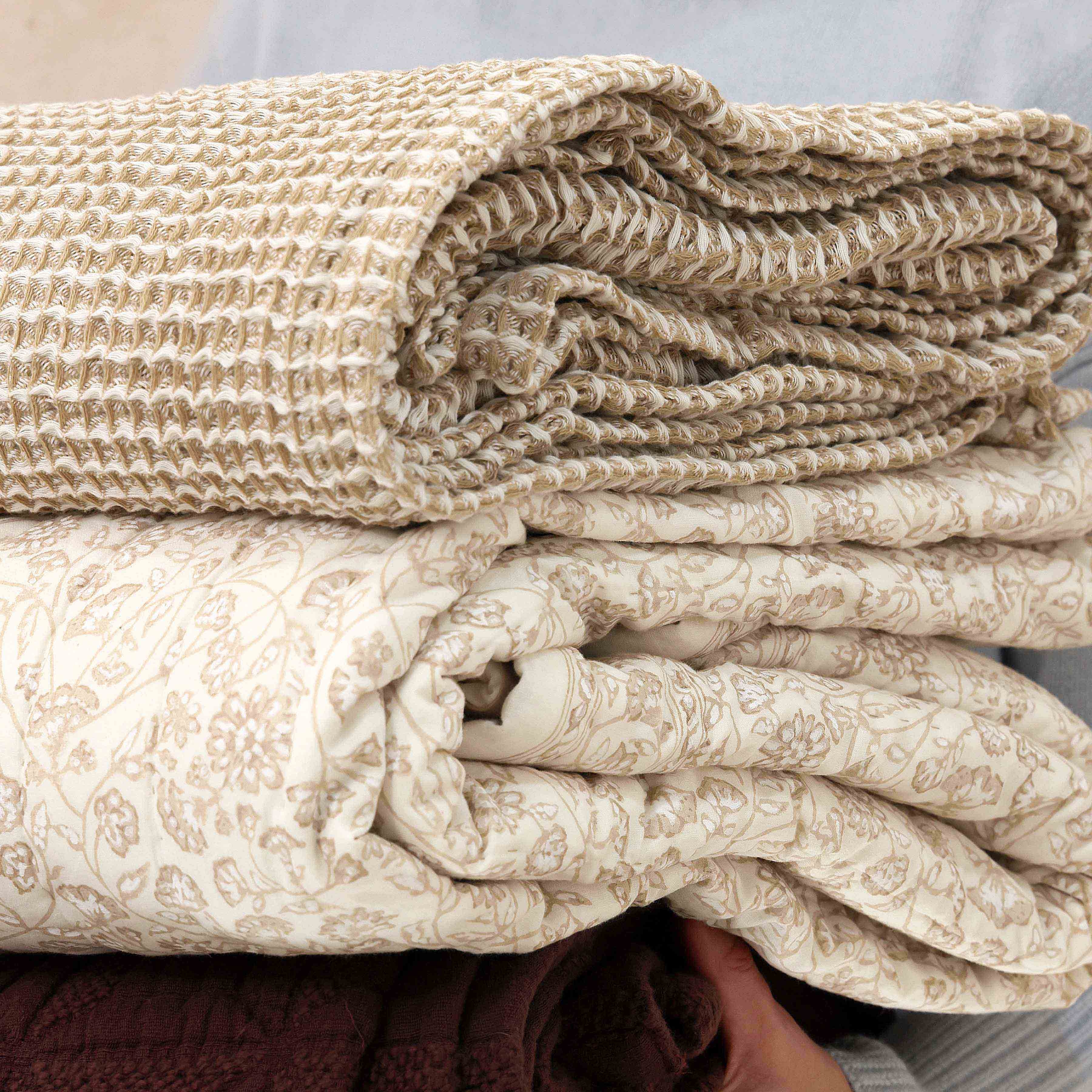 The Citizenry Imogen Waffle Blanket | Full/Queen | Seaglass - Image 2