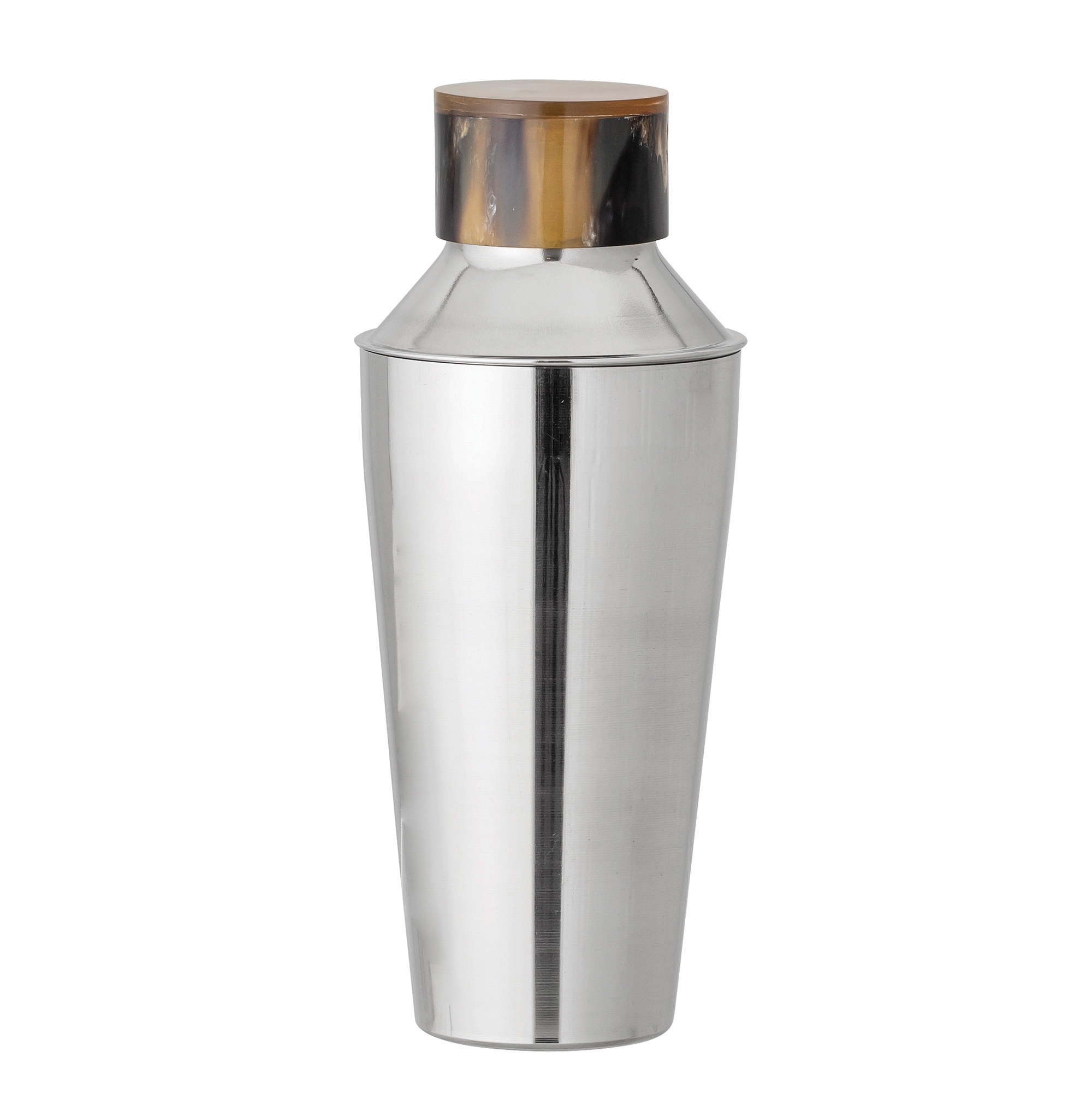 Round Stainless Steel Cocktail Shaker with Horn Top - Image 0