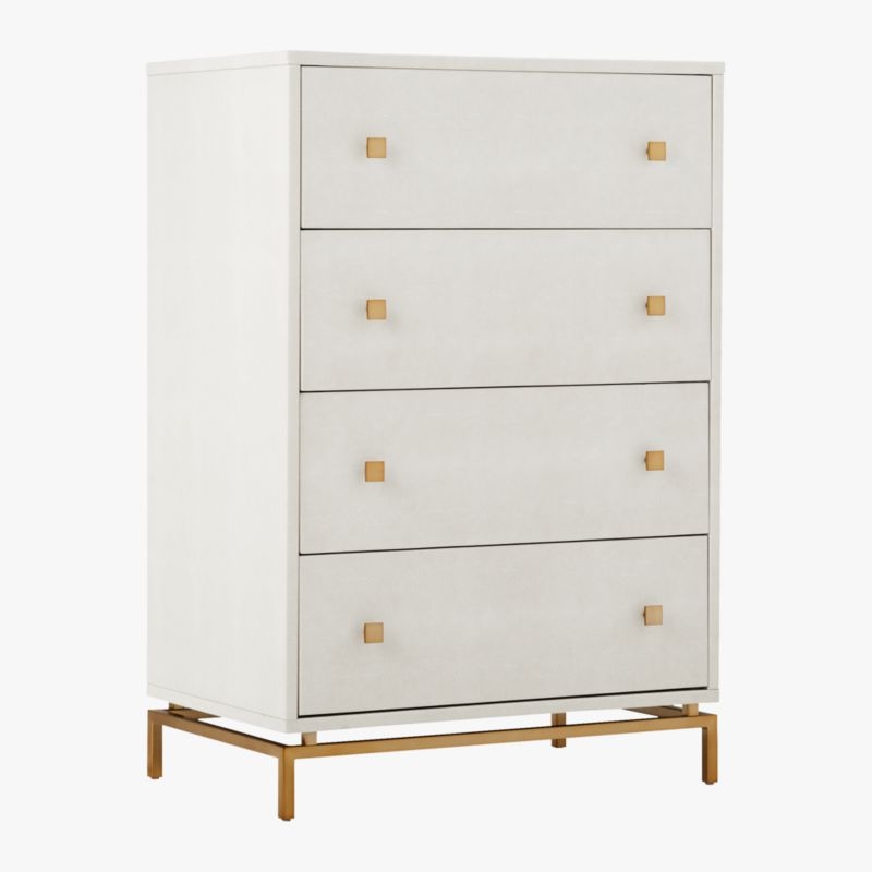 Ivory Shagreen Embossed Tall Chest RESTOCK Late October 2022 - Image 2