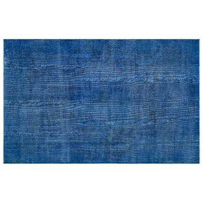 One-of-a-Kind Hand-Knotted 1960s Turkish Blue 6' x 9'3" Area Rug - Image 0