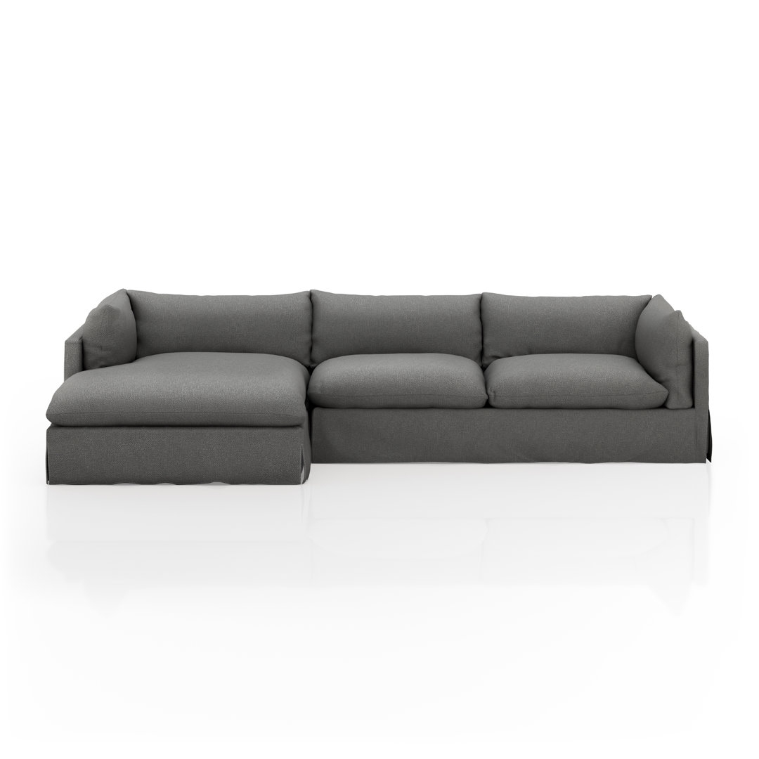 "Four Hands 131"" Wide Genuine Leather Left Hand Facing Stationary Sofa & Chaise" - Image 0