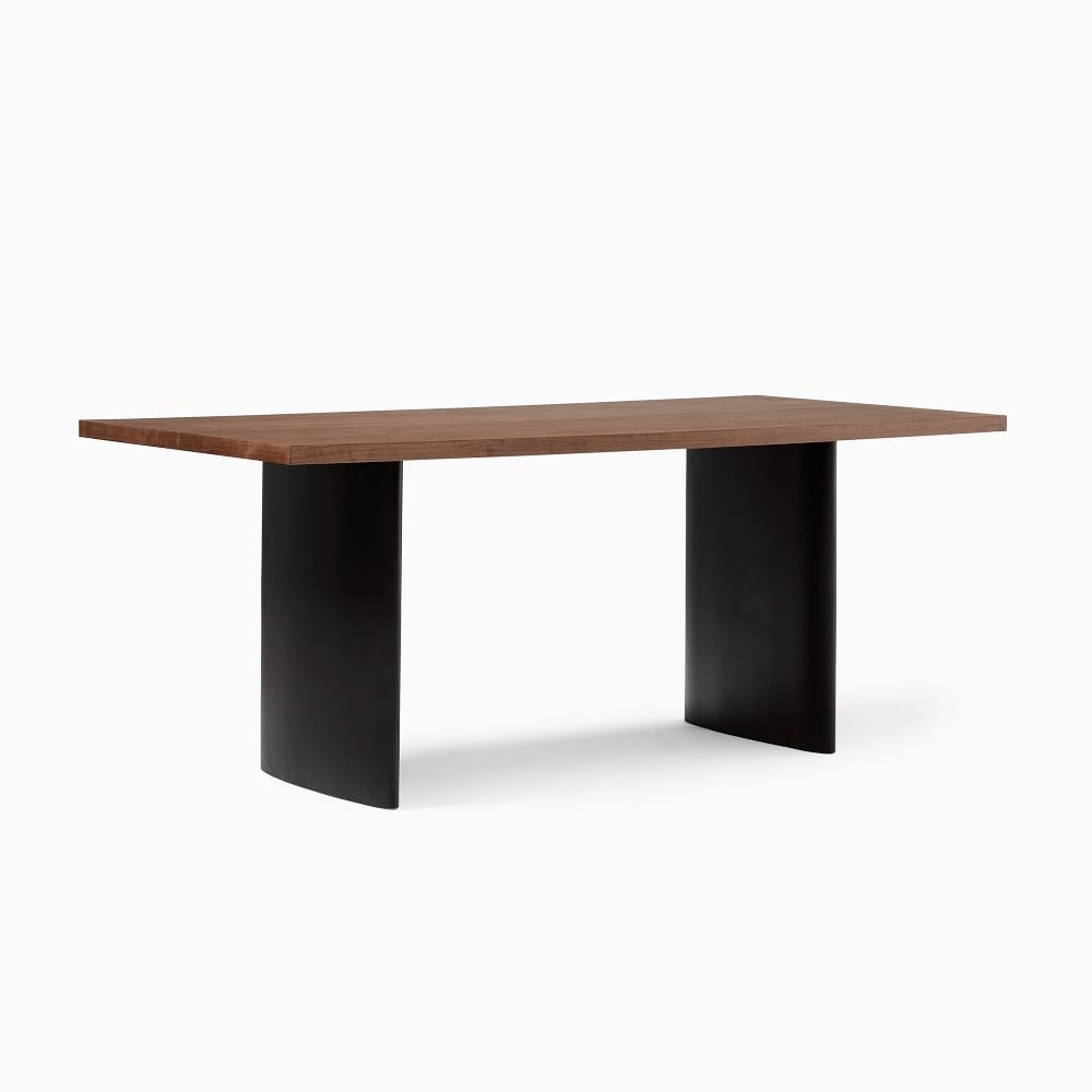 Campbell Plinth 74" Table, Natural , Dark Bronze - Image 0
