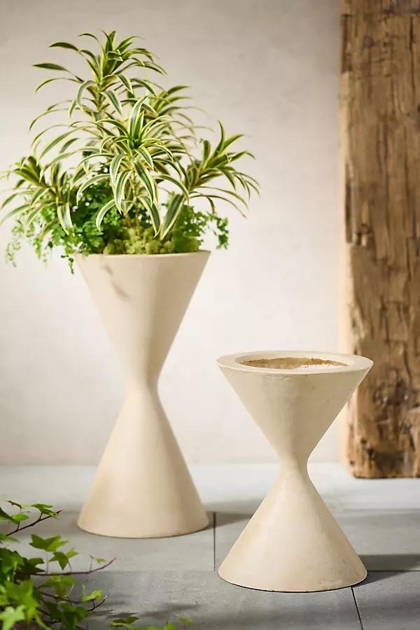 Hourglass Cast Stone Planter - Image 1