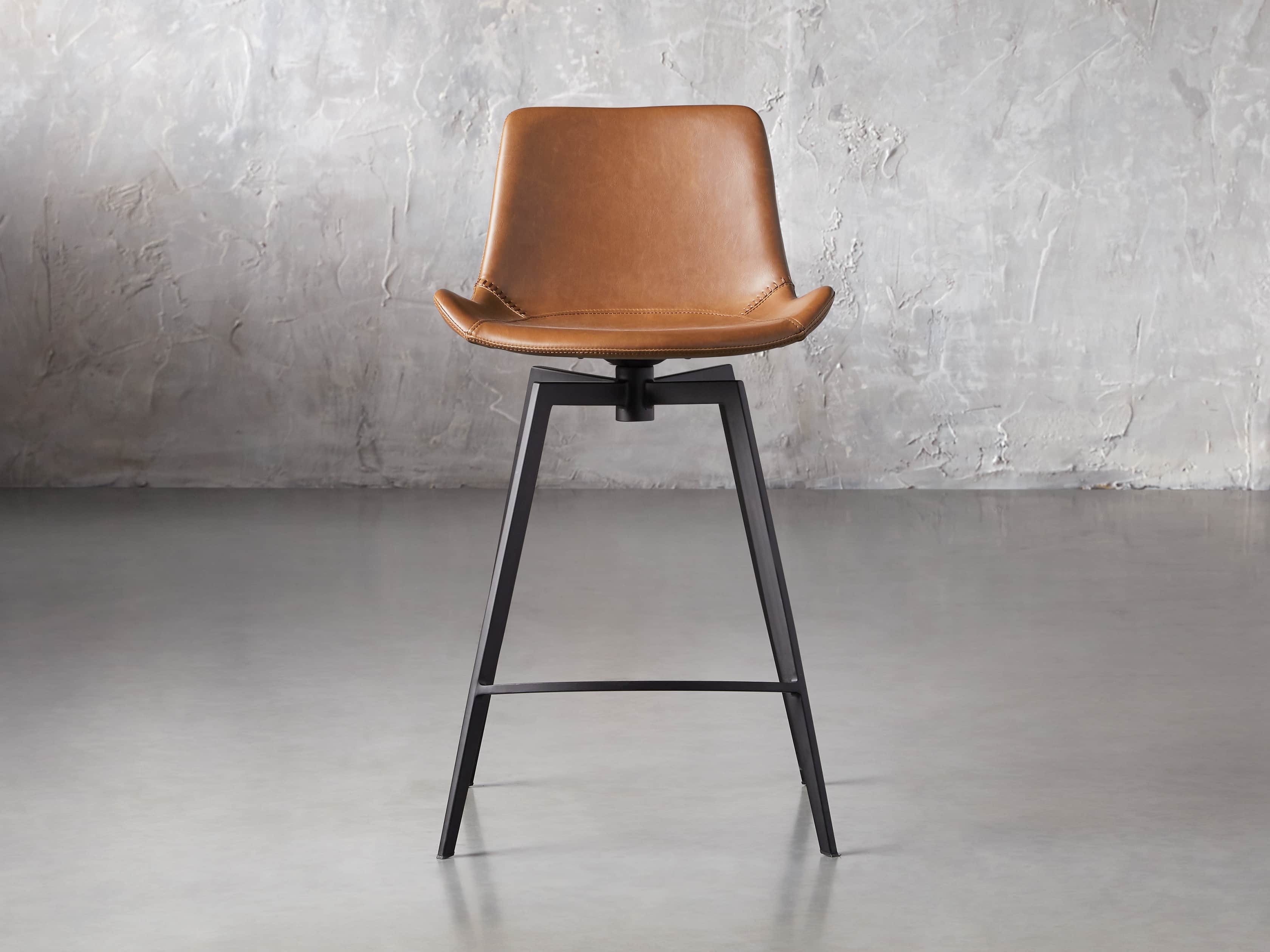 Gage Swivel Stool Faux Leather in Orange  Tanner/Counter - Image 0
