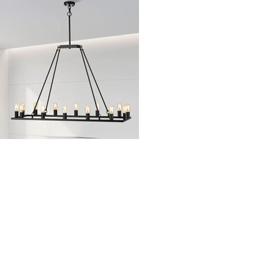 Matte Black 14-light Linear Kitchen Island Chandelier - Image 0