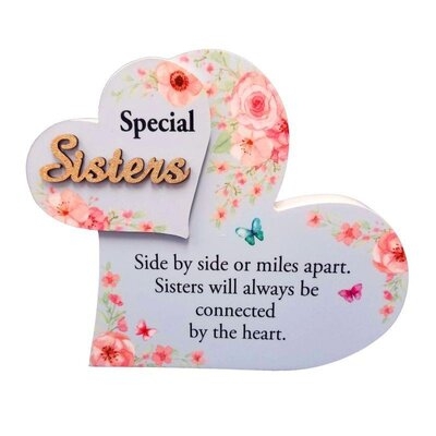 Hearts Special Sisters Block Sign - Image 0