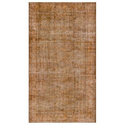 One-of-a-Kind Hand-Knotted 1960s Turkish Brown 4'2" x 8'8" Runner Area Rug - Image 0