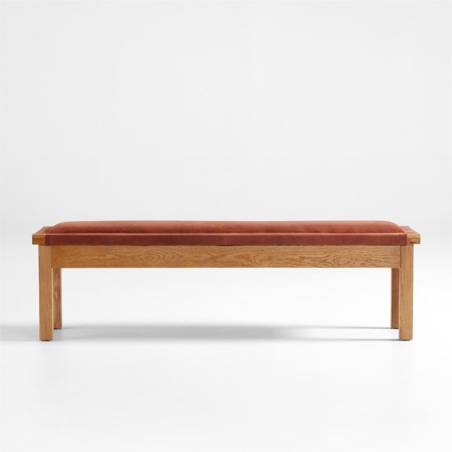 Shinola Hotel Wood and Leather Bench - Image 0