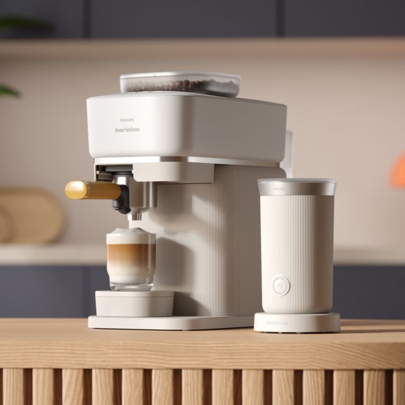 Philips Baristina Milky White Espresso Machine with Milk Frother - Image 1