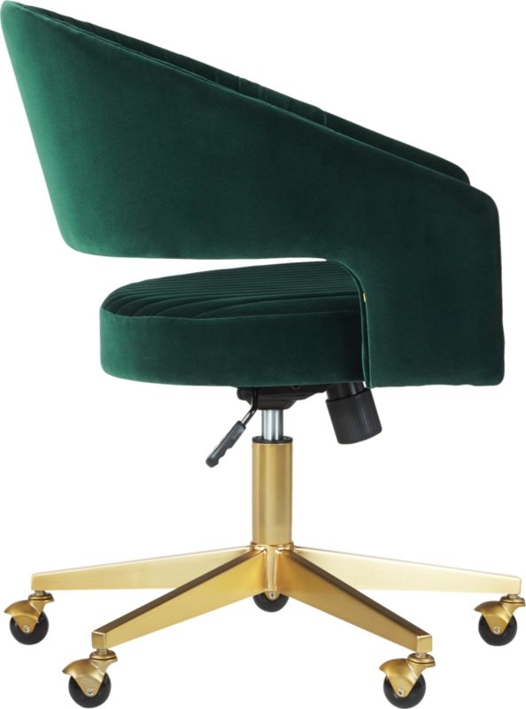 Channel Green Velvet Office Chair - Image 3
