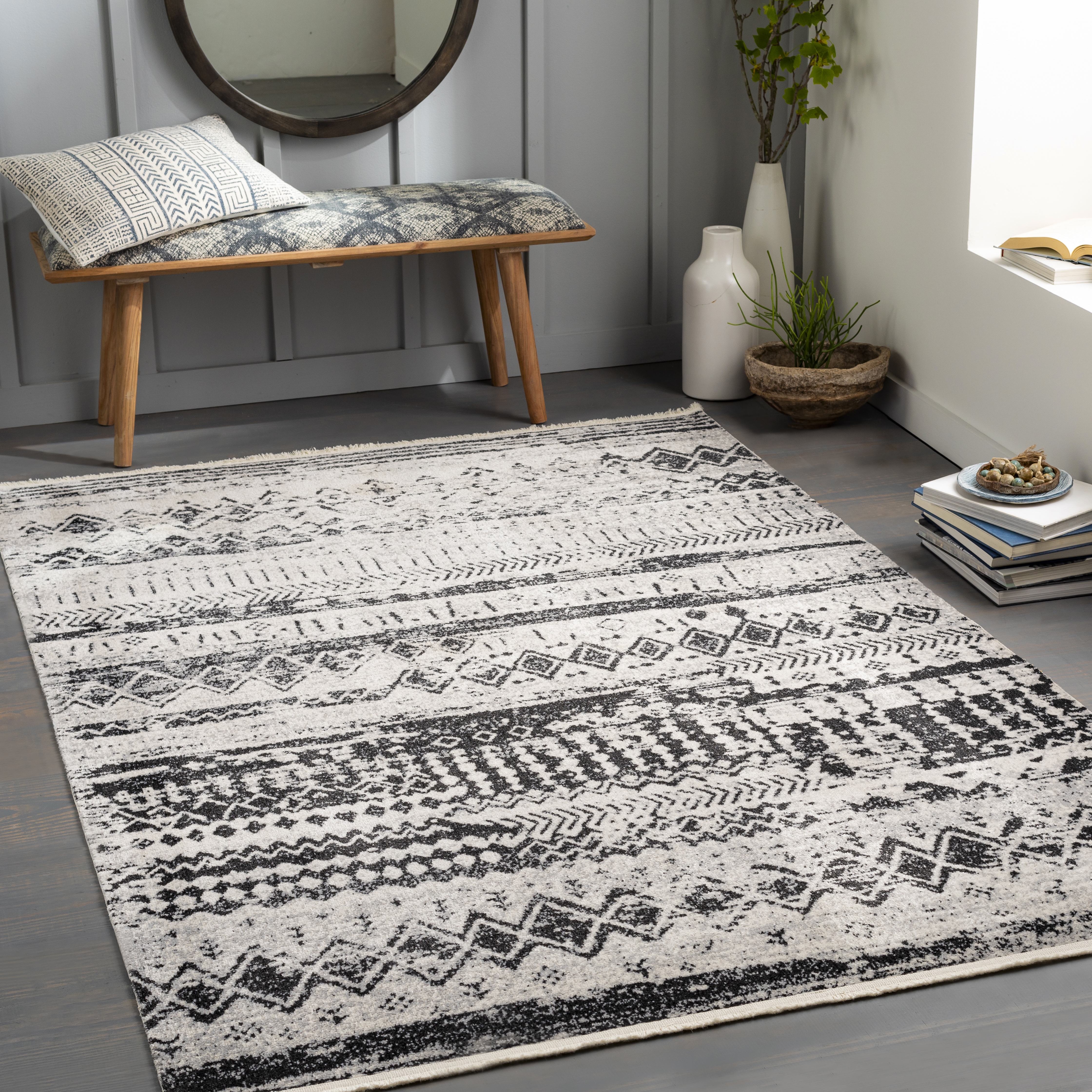 Lavadora Beige Indoor 2'7" x 7'3" Machine Woven Rug - Image 1