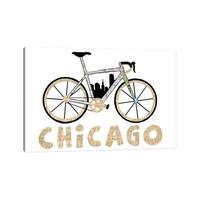 Chicago Bike by Paper Cutz - Wrapped Canvas Graphic Art - Image 0