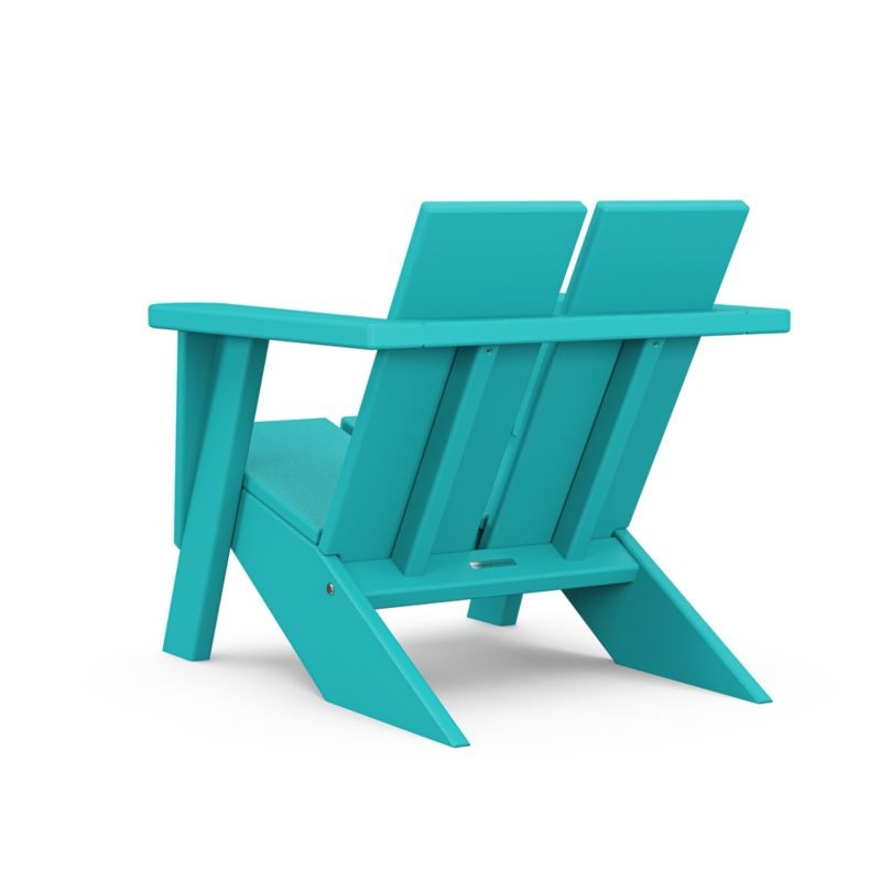 Paso Aruba Blue Outdoor Kids Adirondack Chair by POLYWOOD ® - Image 2