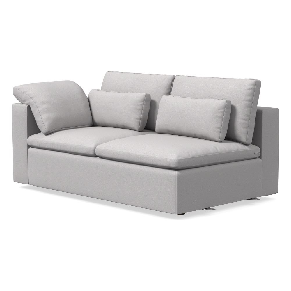 Harmony Modular Left Arm Sofa, Down, Chenille Tweed, Frost Gray, Concealed Supports - Image 0