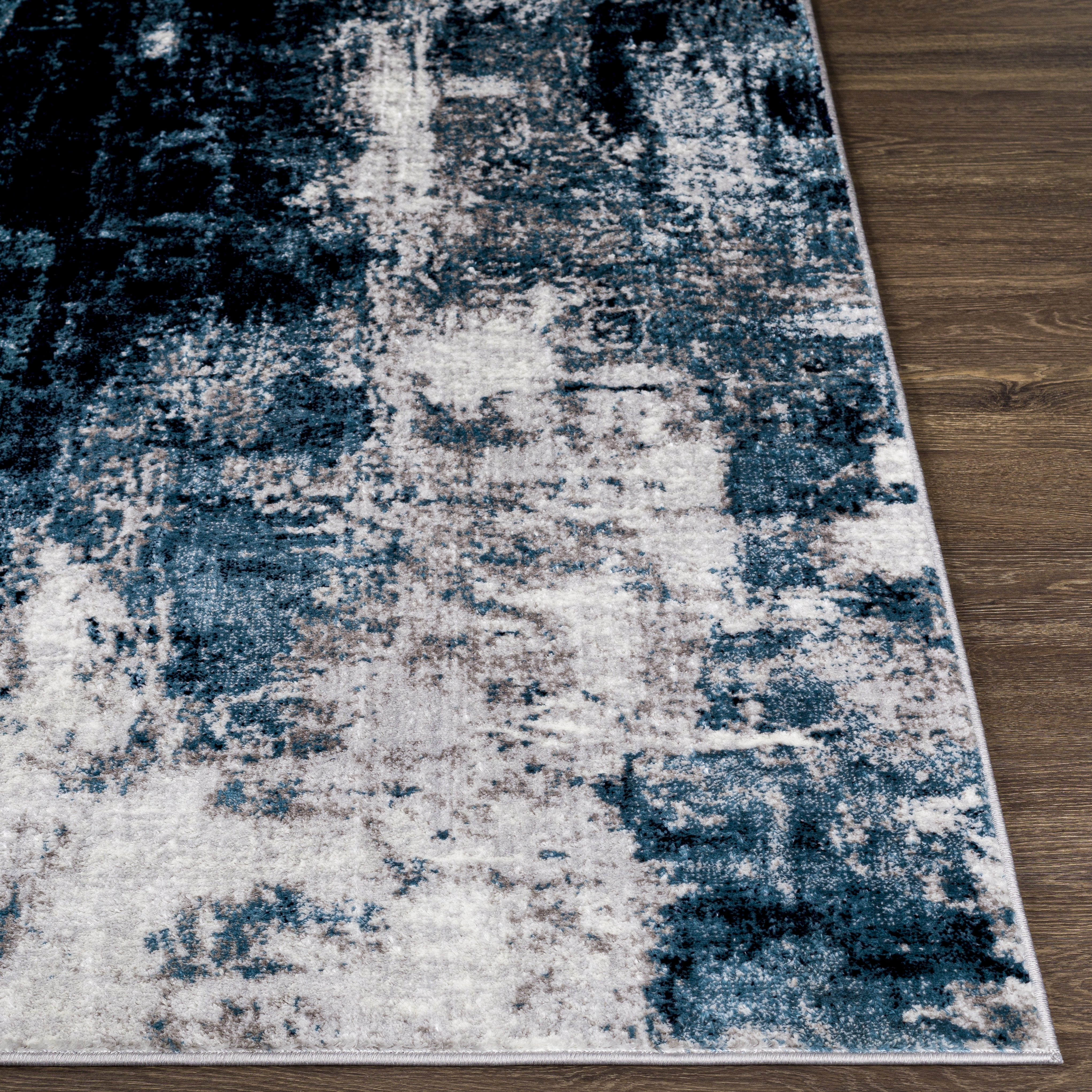Wanderlust Blue Indoor 6'7" x 9' Machine Woven Rug - Image 2