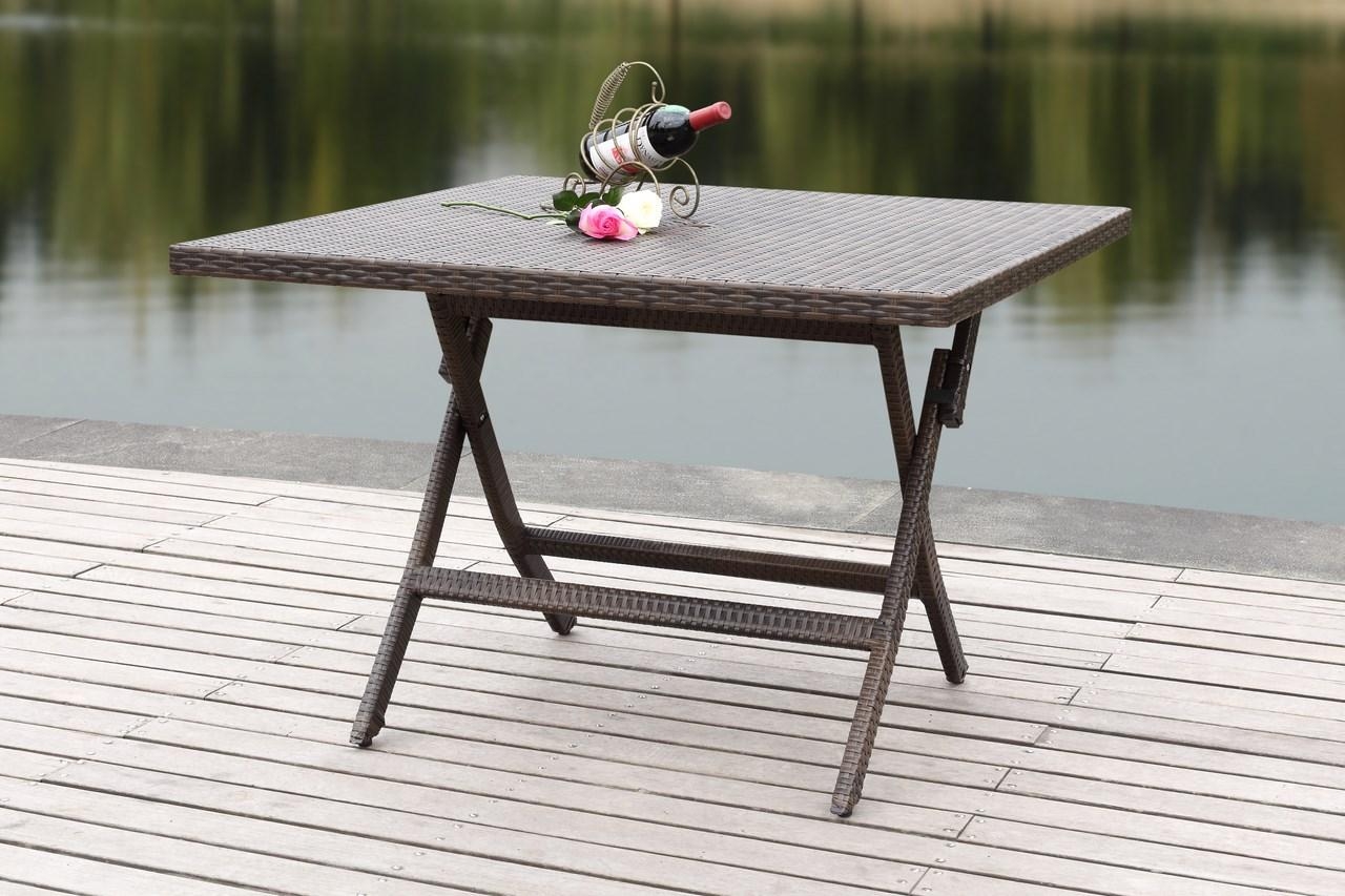 Samana Square Folding Table - Brown - Safavieh - Image 1